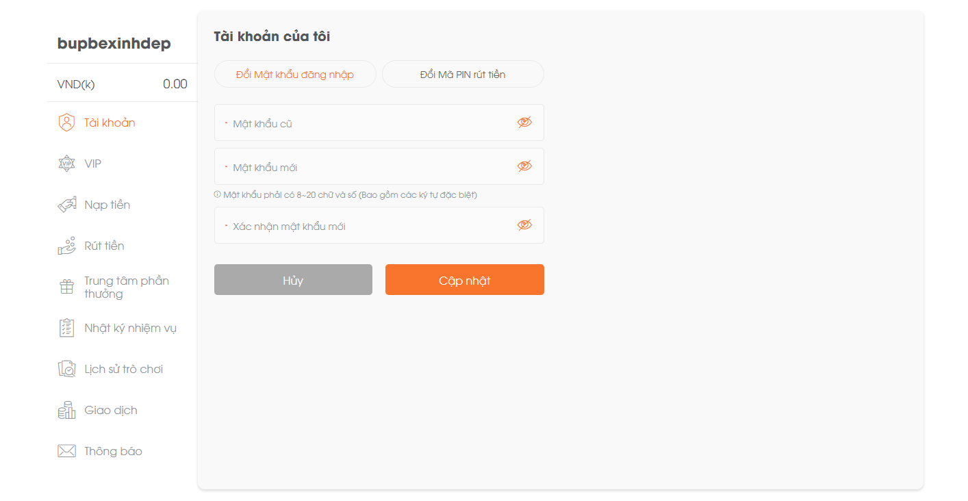 Hướng dẫn cách đổi mật khẩu tài khoản GA6789 đơn giản 2 Hướng dẫn đổi mật khẩu tài khoản GA6789
